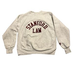 MV Sport Gray Crewneck Sweater with Maroon Print